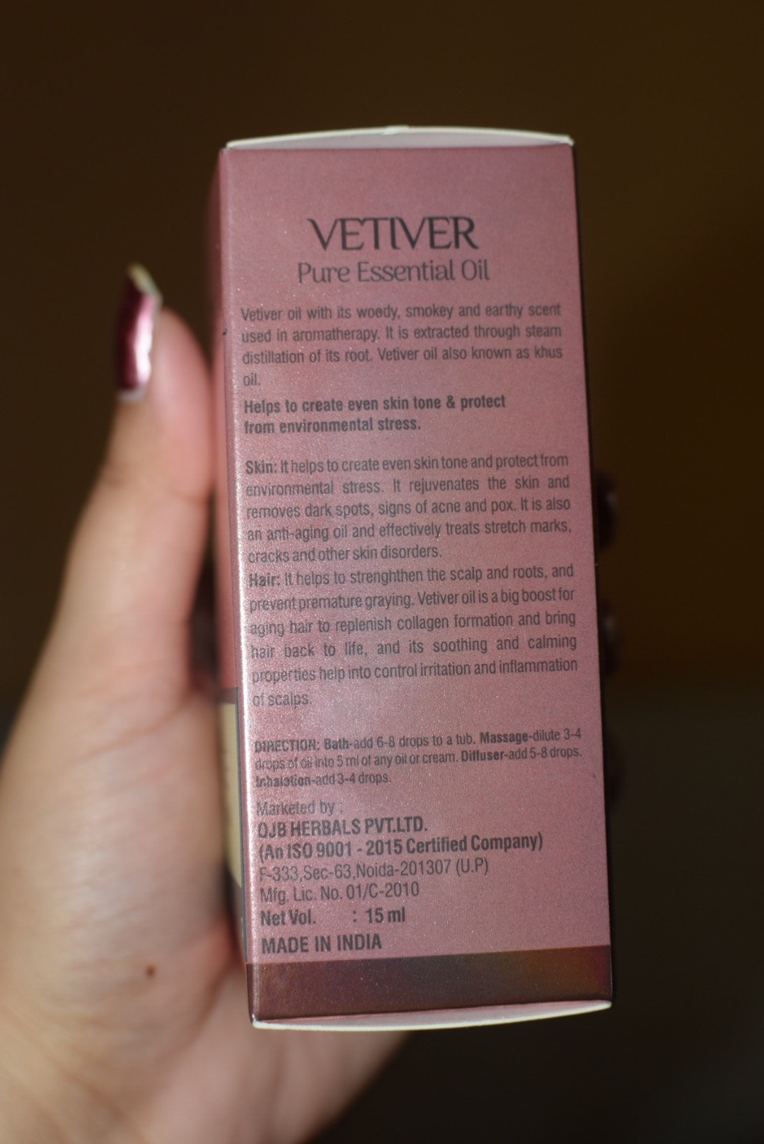 Oshea Herbals Pure Vetiver Essential Oil Review